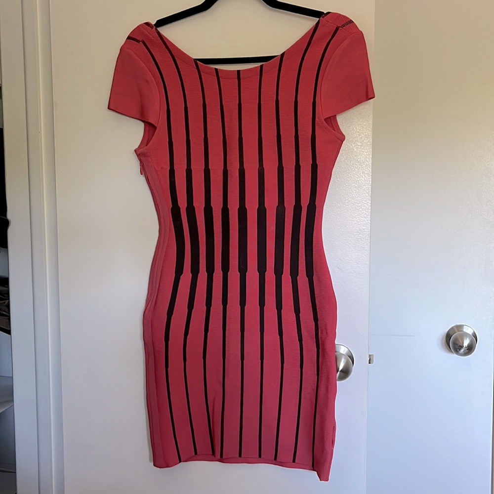 Hervé Léger Open Back Mini Dress (Size Medium)